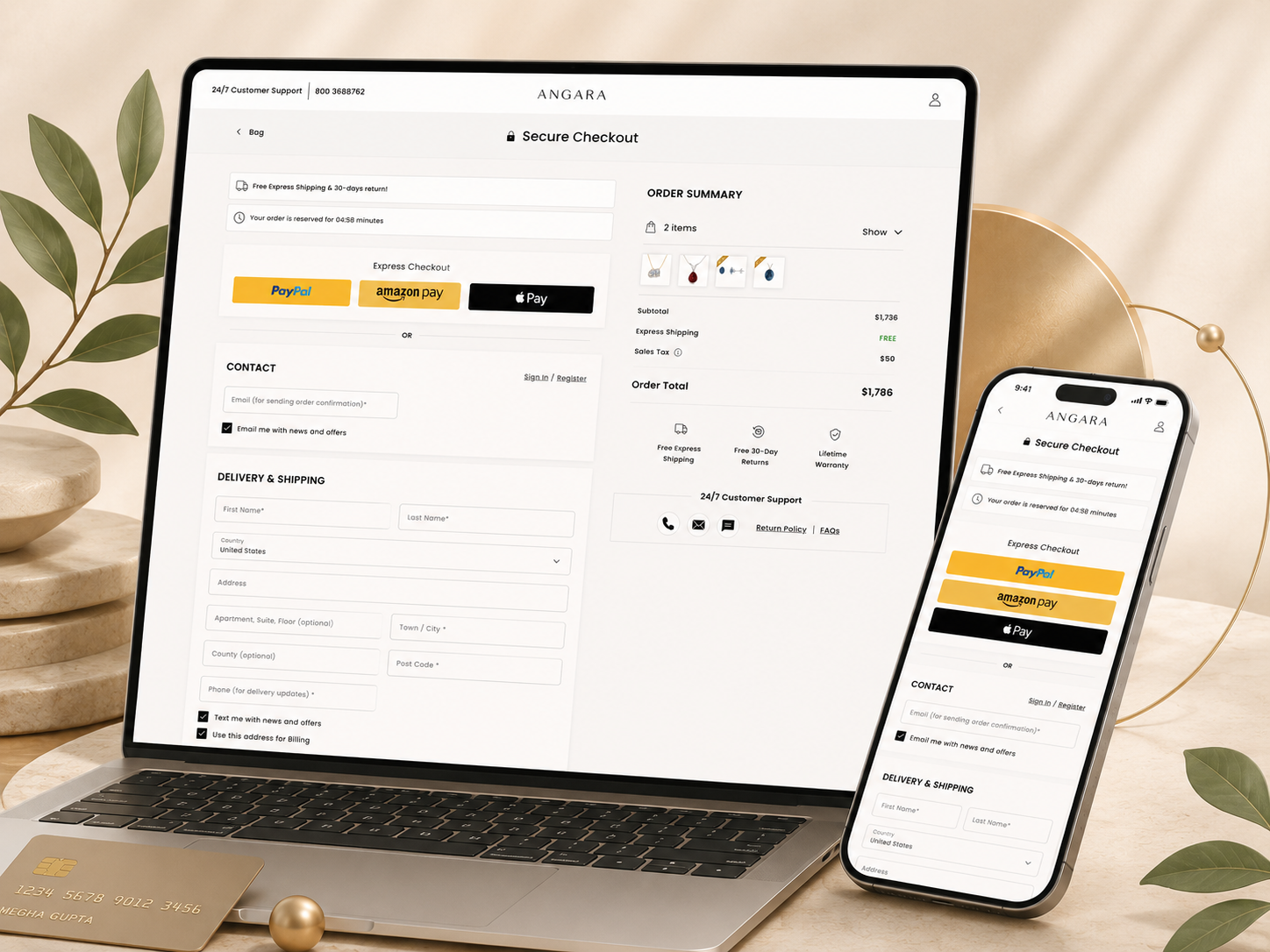 Angara Checkout Page case study
