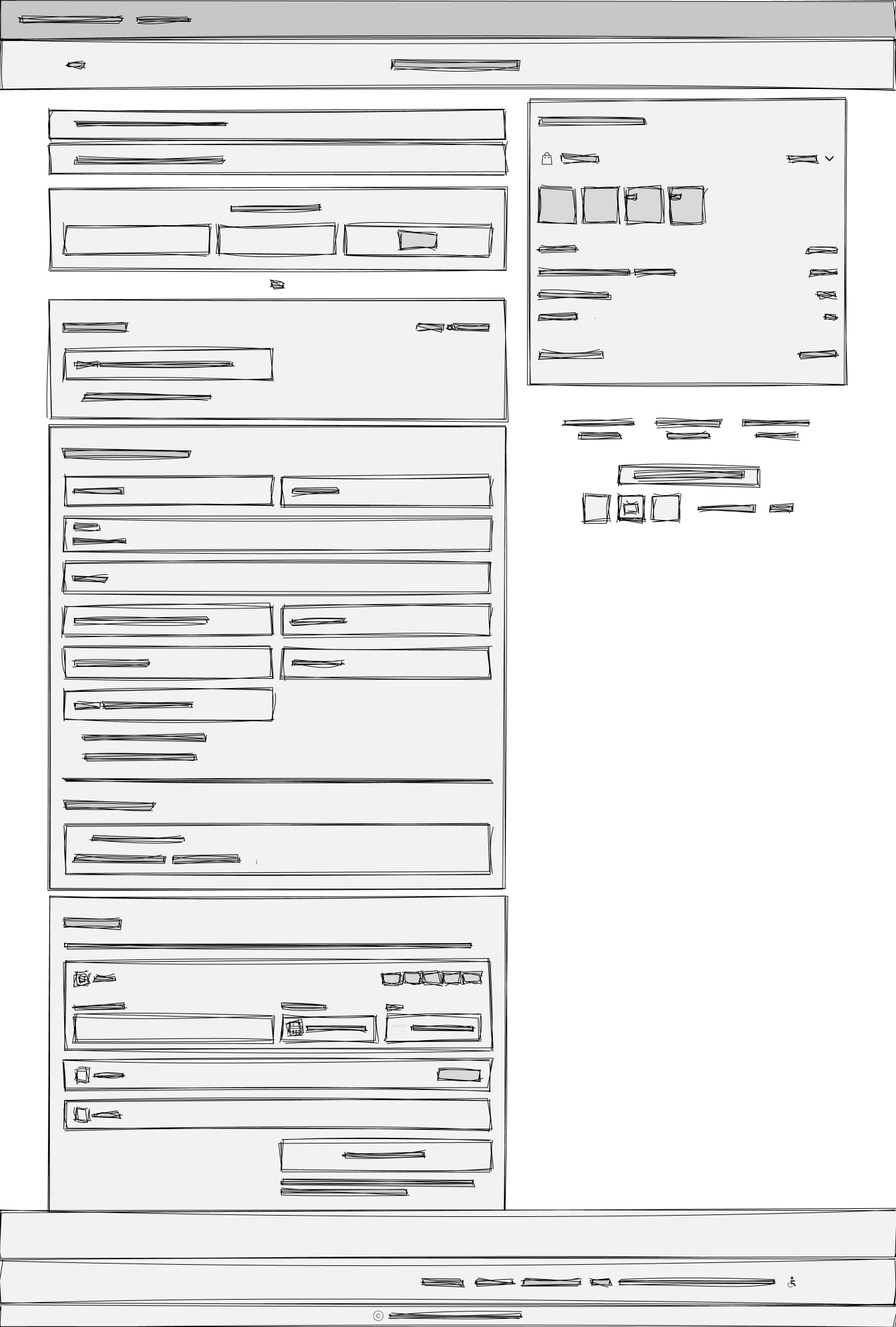Checkout page wireframe with Express Checkout placement